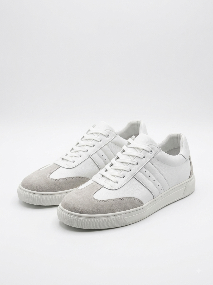 basket simba blanc gris daim