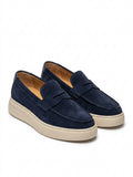 Mocassin S1 daim bleu