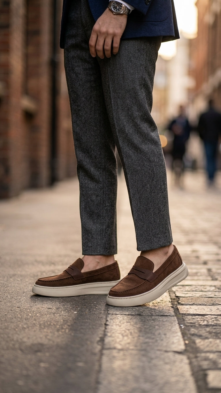 Mocassin S1 daim marron