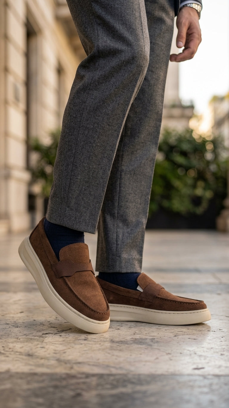 Mocassin S1 daim marron