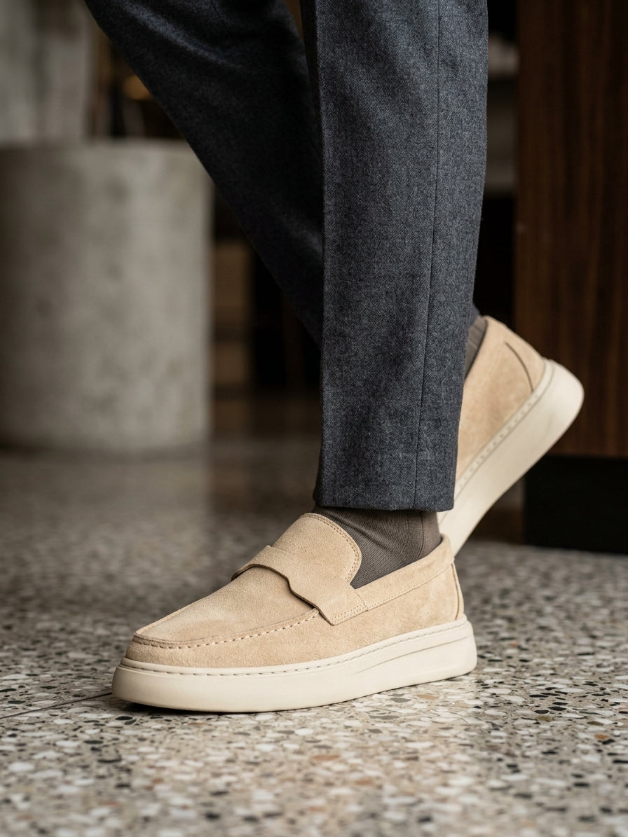Mocassin s1 daim beige