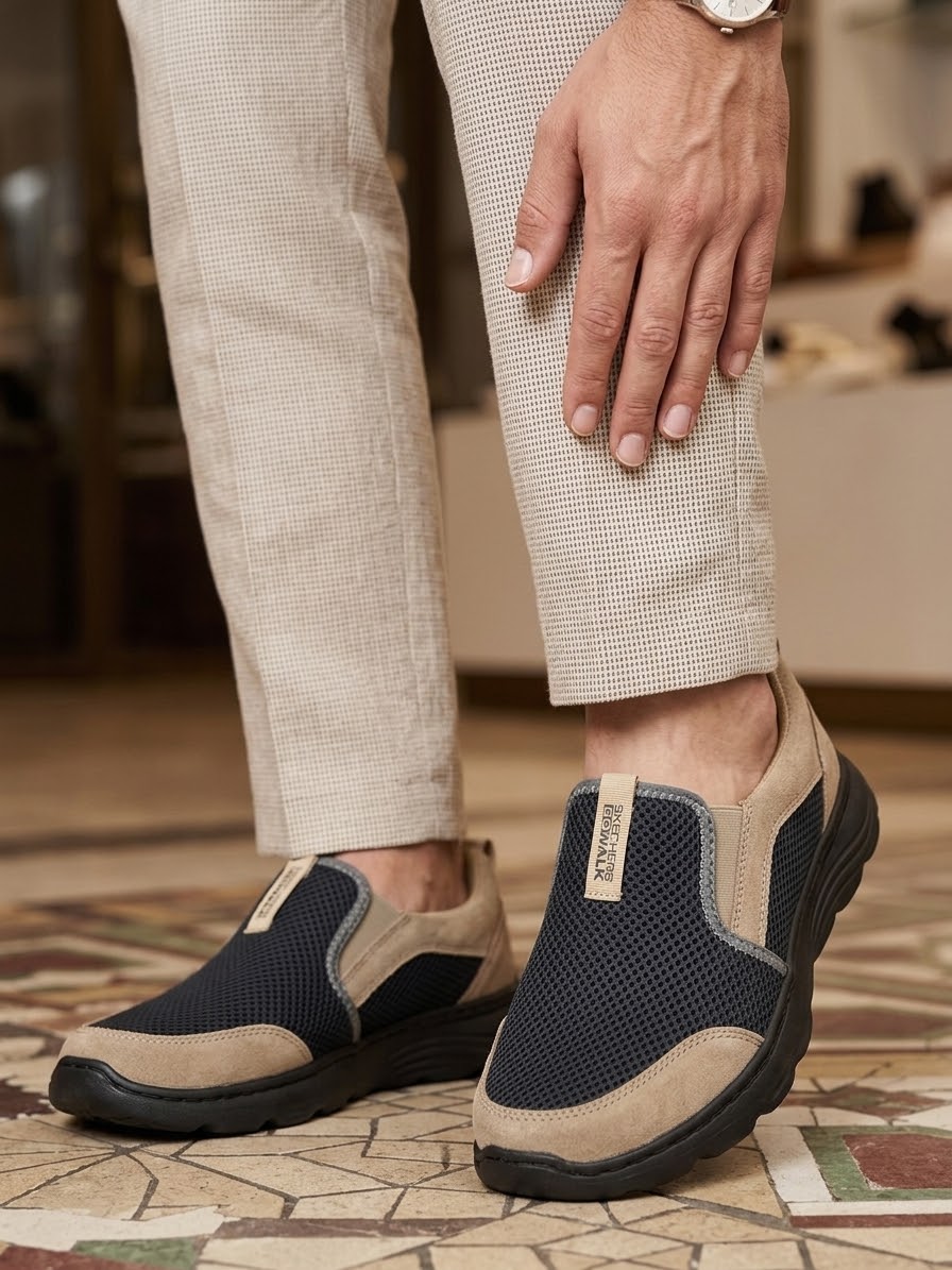 skeachers good bleu beige